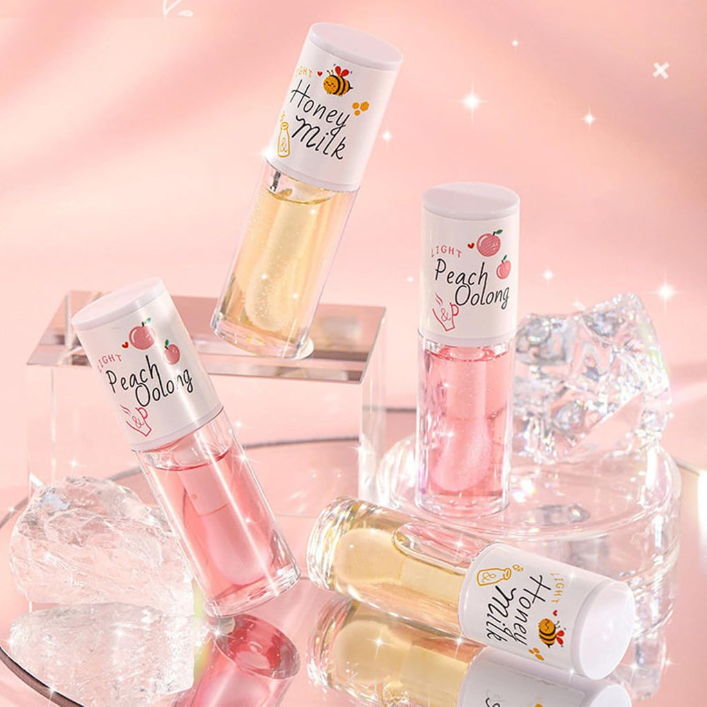 AOGALIANI Moisturizing Lip Oil Collection – Honey Milk & Peach Oolong