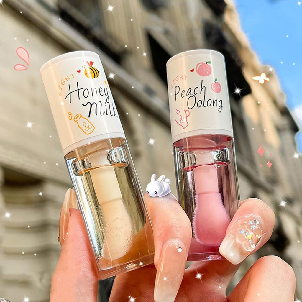 AOGALIANI Moisturizing Lip Oil Collection – Honey Milk & Peach Oolong