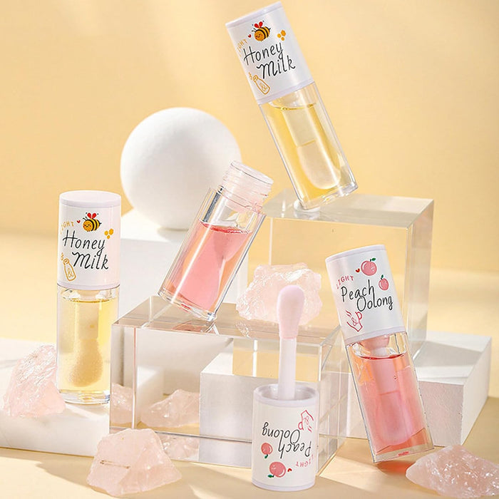 AOGALIANI Moisturizing Lip Oil Collection – Honey Milk & Peach Oolong
